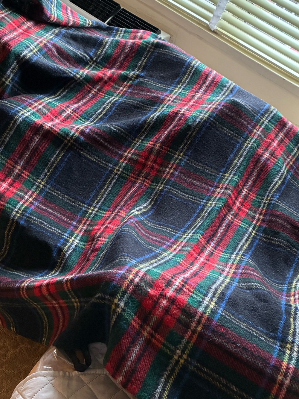 Wool Throw Blanket in a Black Stewart Plaid - Picture 6 of 9